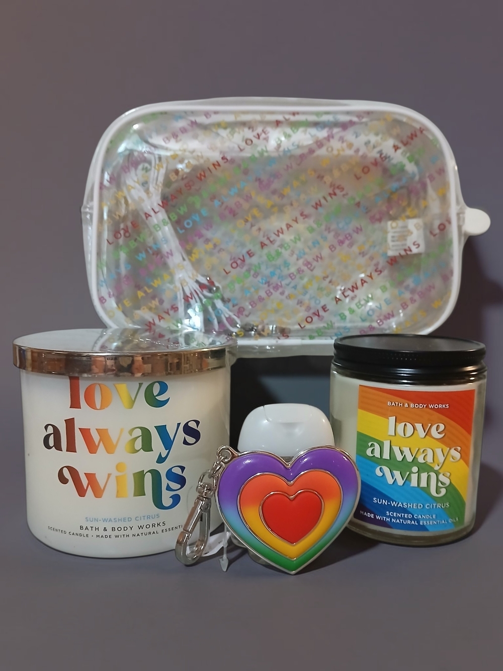 Bath And Body Works Love Always Wins Camdles, Pocketbac Holder And Bag